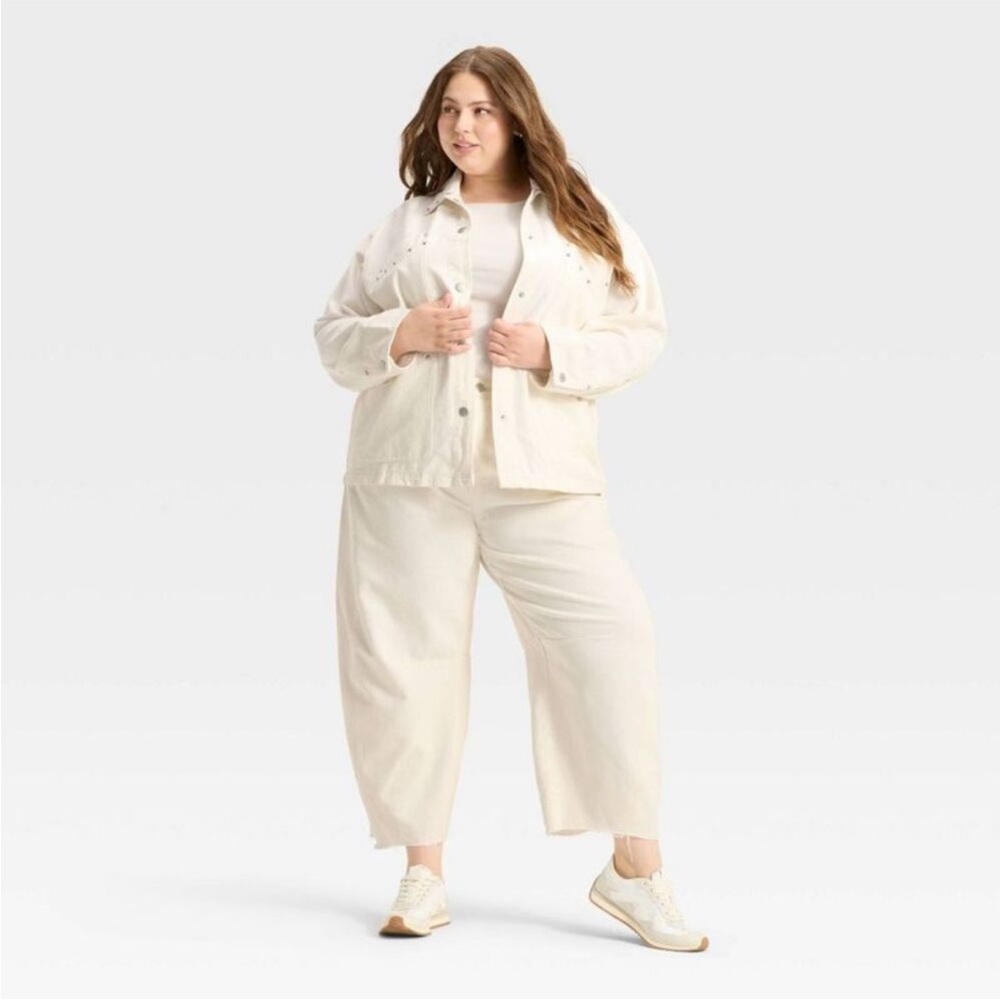 Universal Thread Cream Studded Utility Jacket NWT - image 4